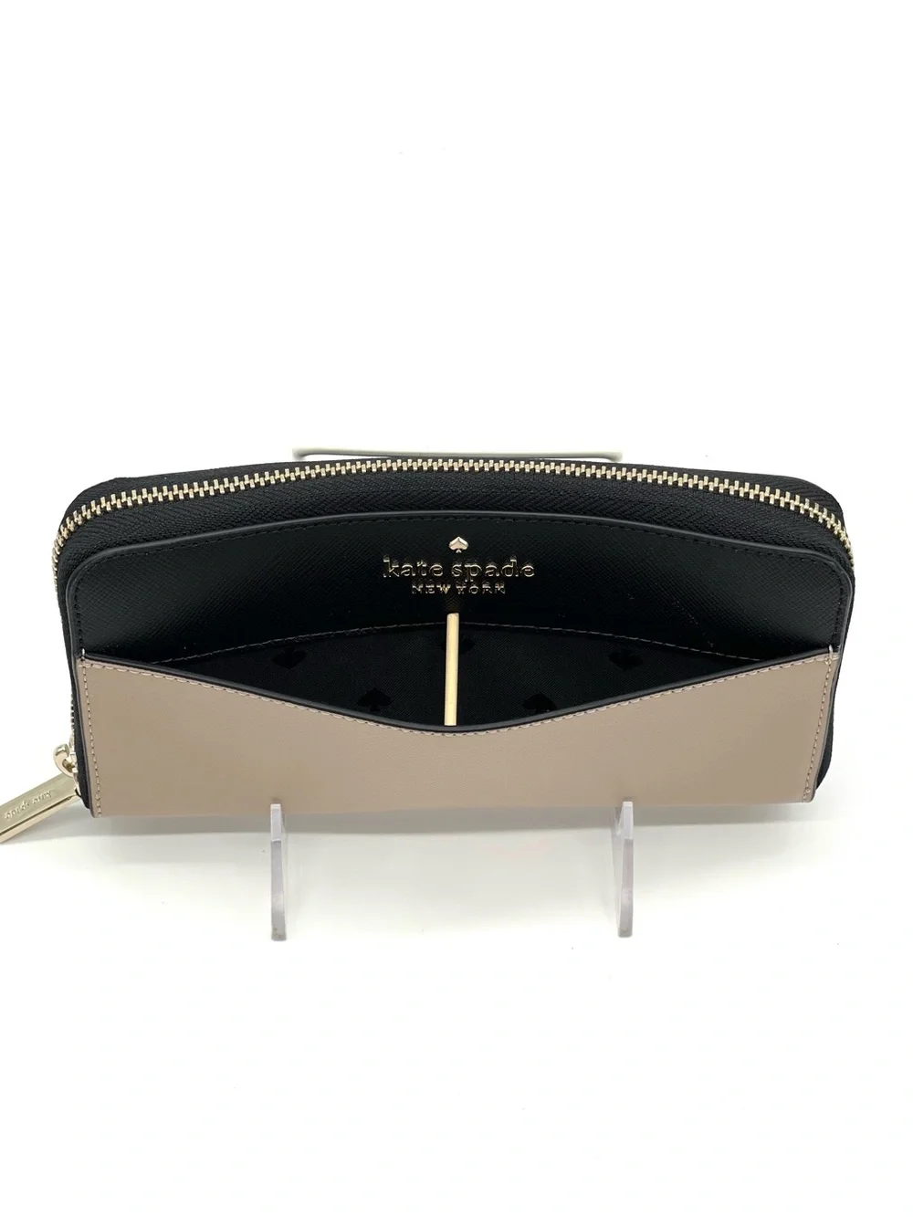 Kate Spade Large Continental Wallet Black/Warm Beige